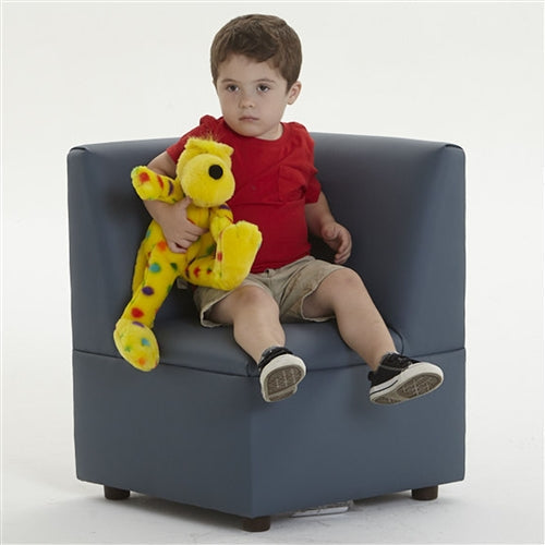FM -211 Brand New World Modern Casual Enviro-Child Upholstery Corner Chair for Any Classroom or Setting for Ages 4 and Up, Built With Sturdy Hardwood Frame, Comfortable Dense Foam and PVC-Free - Dimensions: 20”L X 20” W X 26”H, Seat Height: 13.5”