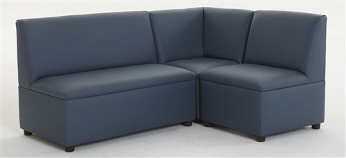 FM-Group3 Brand New World Modern Casual Enviro-Child Upholstery 3-Pc Set for Ages 4 and Up, Comes With Sofa, Chair and Cozy Corner Chair - Available in Blue or Gray, Chair: 20”L X 20”D X 26”H, Corner Chair: 20”L X 20”W X 26”H, Sofa: 34”L X 20”D X 26”H
