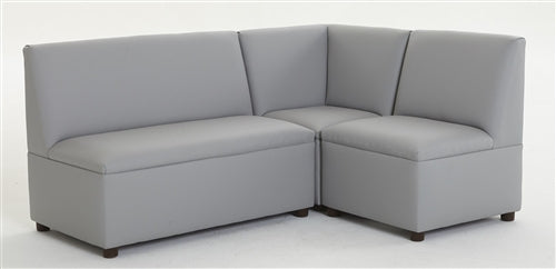 FM-Group3 Brand New World Modern Casual Enviro-Child Upholstery 3-Pc Set for Ages 4 and Up, Comes With Sofa, Chair and Cozy Corner Chair - Available in Blue or Gray, Chair: 20”L X 20”D X 26”H, Corner Chair: 20”L X 20”W X 26”H, Sofa: 34”L X 20”D X 26”H