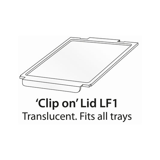 Lf1P8 Gratnells Clip On Lid Fits All F Trays (Pack Of 10) For Educational Storage Use Clip On Lids For Extra Security And Safety Of Equipment/Items Stored Within The Tray - Fits F1, F2, F25 And F3 Trays