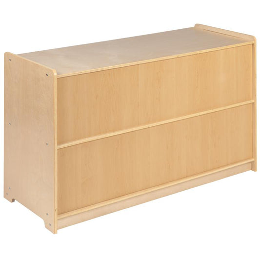 MK-STRG003-GG Flash Furniture Wooden 2 Section School Classroom Storage Cabinet - Safe, Kid Friendly Design - (Natural) For Commercial Or Home Use With 50 Lbs Shelf Weight Capacity / 36W x 15D x 24H