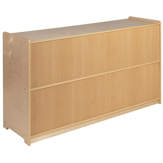 MK-STRG008-GG Flash Furniture Wooden 5 Section School Classroom Storage Cabinet - Safe, Kid Friendly Design - 30"H X 48"L (Natural) For Commercial Or Home Use With 50 Lbs Shelf Weight Capacity / 48W x 15D x 30H