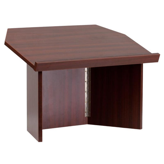 MT-M8833-LECT Flash Furniture Foldable Tabletop Lectern In Mahogany Recommended For Traveling Speaker With 27"W Slanted Tabletop / 27W x 16.25D x 19H / 50 Lbs Weight Capacity