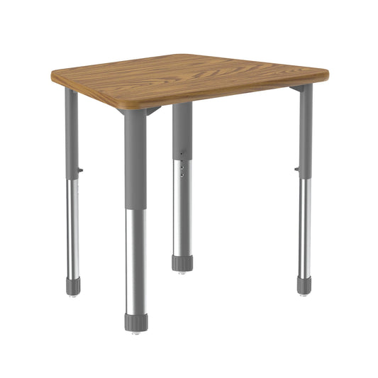 AD2333TF-TRP Correll Inc. Trapezoid Collaborative Group Learning Desk With 1 1/4” Thick High Density Two Sided Thermal Fused, Robust Oval Leg, Top Resistant, Adjustable Height From 25” to 35” in 1” Increments, Cube: 4.40, Thermal Fused Laminate