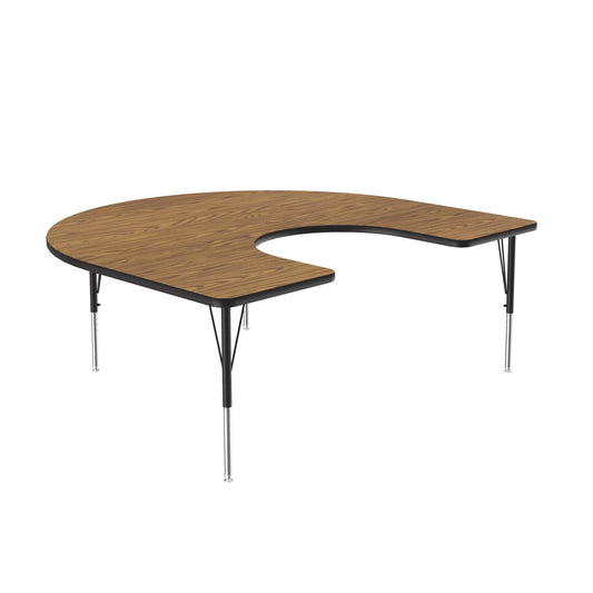 A6066-HOR Correll Inc. School and Church Horseshoe Activity Tables With 1 1/4” Thick High Density Particle Board, Backer Sheet, Leg Mounting Brackets Adjustable to 19” to 29” in 1” Increments, Cube: 8.70, High Pressure Laminate