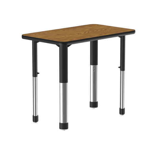 AD3420-REC Correll Inc. Rectangular Collaborative Group Learning Desk With 1 1/4” Thick High Density Particle Board, Robust Oval Leg, Scratch and Stain Resistant, Adjustable Height From 25” to 35” in 1” Increments, Cube: 4.70, High Pressure Laminate