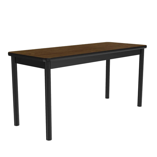 LR24 Correll Inc. 24” Utility, Lab and Library Tables With 1 1/8” High-Density Core, 29” Standard Height, Top Resistant, T-Mold Edge, 2” Bolted Steel Legs, 3” Wide Steel Apron, Plastic Feet, Round Corners, Cube: 4.25, 5.50, 6.50, High-Pressure Laminate