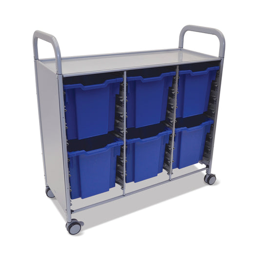 Sset08440 Gratnells Callero Plus Treble Cart In Silver With Six Jumbo Trays For Educational Storage Use Designed With Ample Storage With Large Castors And Brakes For Stability - Dimensions: 40.2 × 16.9 × 41.5 In