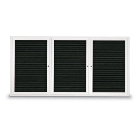 UV1128 Uvp Inc. Letterboard Enclosed Triple Door, Enclosed Indoor Letterboard, Felt Or Vynil Surface, Aluminum Frame