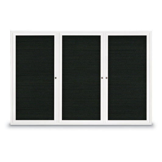 UV1129 Uvp Inc. Letterboard Enclosed Traditional Satin Aluminum Frame, Lockable Triple Door