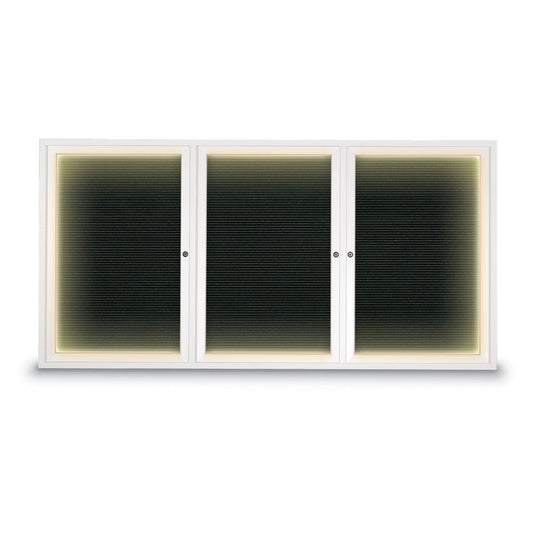 UV1134I Uvp Inc. Letterboard Felt Or Vynil Surface, Aluminum Frame, Indoor Enclosed Letterboard, Left Hindge, 3 Windows.