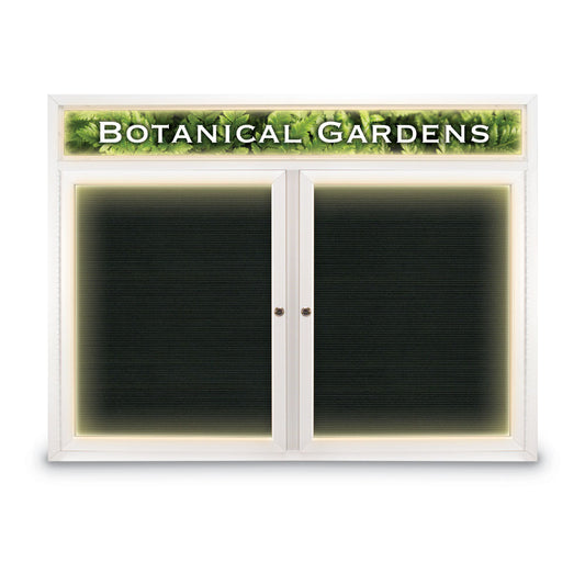 UV1151HI UVP Inc. Enclosed Letter Boards Double Door Illuminated Indoor with Header, 11 Board Colors