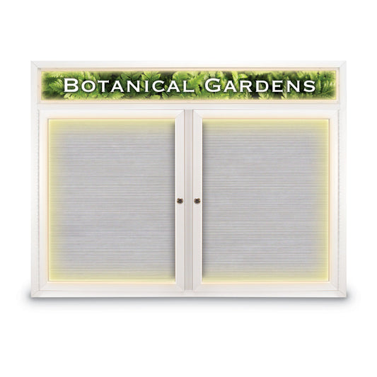UV1151HI UVP Inc. Enclosed Letter Boards Double Door Illuminated Indoor with Header, 11 Board Colors