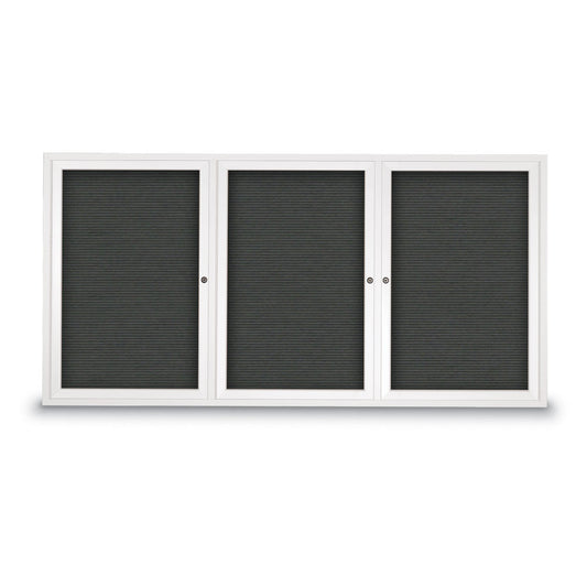 UV1183HDI Uvp Inc. Letterboard Aluminum Frame, Felt Grooved Surface, Lockable Triple Door