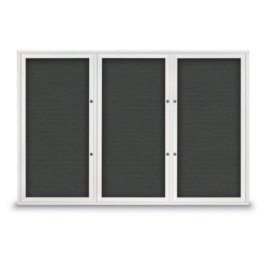 UV1164DPLUS Uvp Inc. Letterboard Felt Grooved, Mitered Satin Aluminum Frame, Triple Door, Outdoor Plus