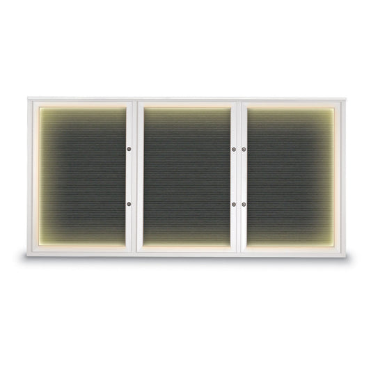 UV1171DIPLUS Uvp Inc. Letterboard Lockable Triple Door, Aluminum Frame, Felt Surface, Illuminated, Outdoor Plus