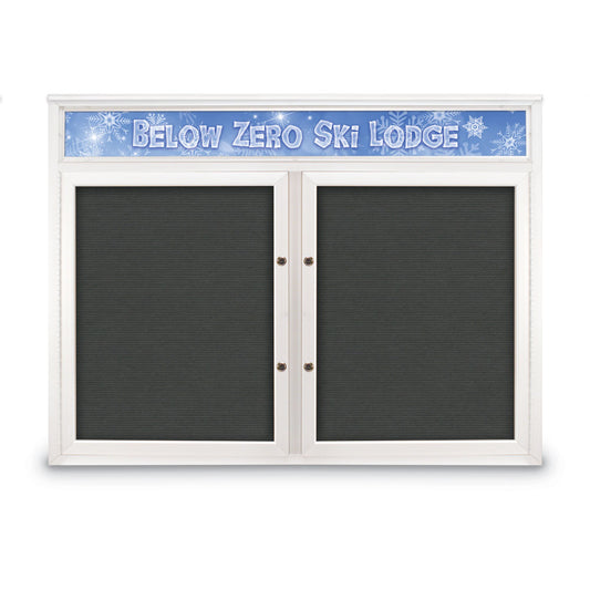 UV1176HDPLUS UVP Inc. Enclosed Letter Boards Outdoor Plus Double Door Traditional with Header, 5 Board Colors