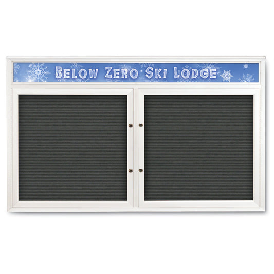 UV1177HDPLUS Uvp Inc. Felt Letter Board Enclosed Sealed Corners, Lockable Door, Shatter-Resistant, ¾” Helvetica W/ Header