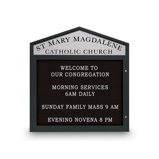 UV1300CD UVP Inc. Outdoor Enclosed Letter Boards Cathedral Design Aluminum Mitered Single Door with Header