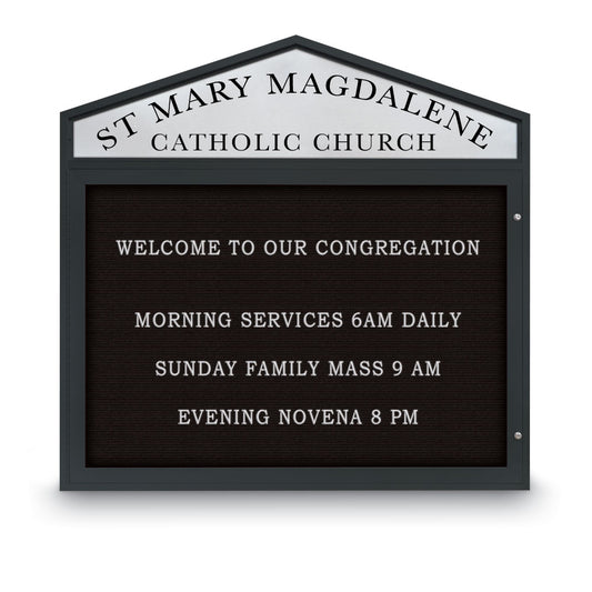 UV1302CD UVP Inc. Outdoor Enclosed Letter Boards Cathedral Design Aluminum Single Door with Header