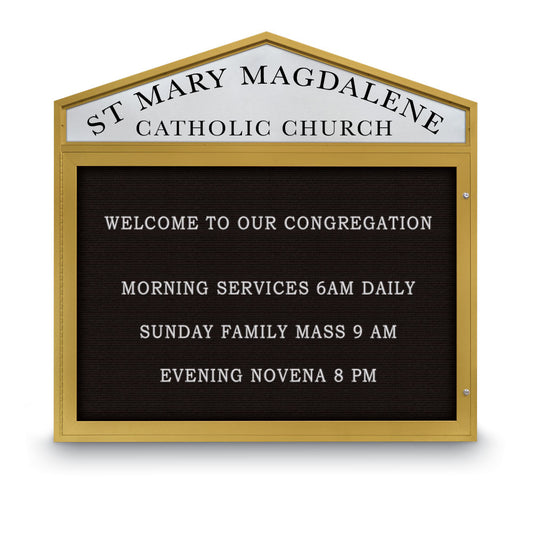 UV1302CD UVP Inc. Outdoor Enclosed Letter Boards Cathedral Design Aluminum Single Door with Header