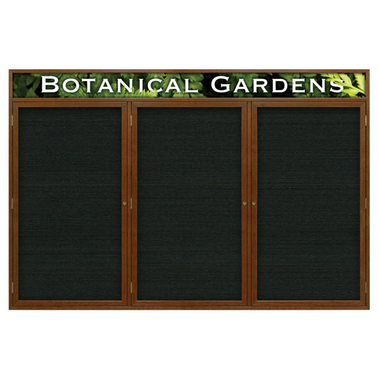 UV2628HD Uvp Inc. Letterboard Enclosed Squared Satin Aluminum Frame, Lockable Triple Door With Frame