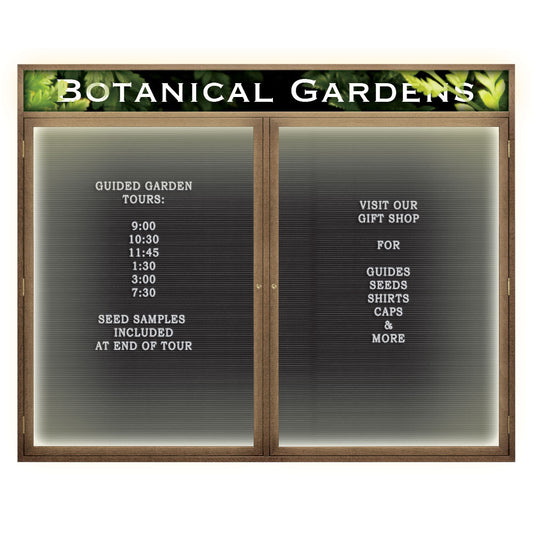 UV2635HDI Uvp Inc. Letter Board Felt/Vynil Surface, Stained Wood Frame, Clear Acrylic Window, Illuminated, W/ Header