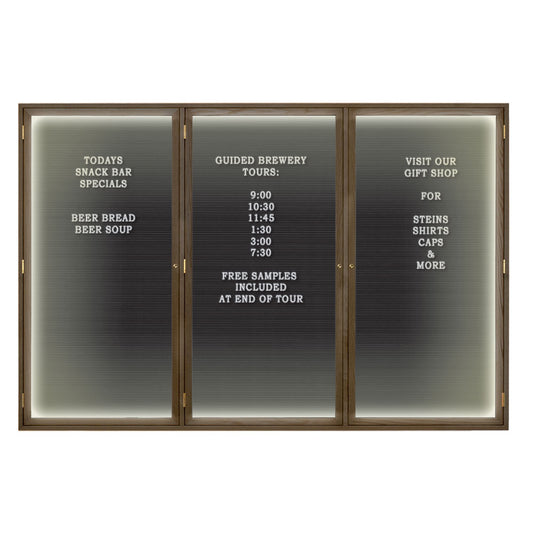UV2637I Uvp Inc. Letterboard Enclosed Illuminated, Stained Wood Frame, Triple Door, Felt Or Vynil Surface
