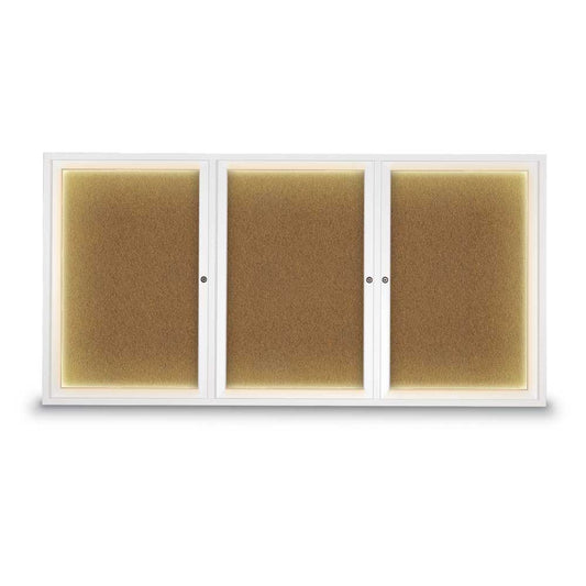 UV318I Uvp Inc. Corkboard Enclosed Illuminated, Self-Sealing Surface,Lockable Triple Doors, Indoor Use