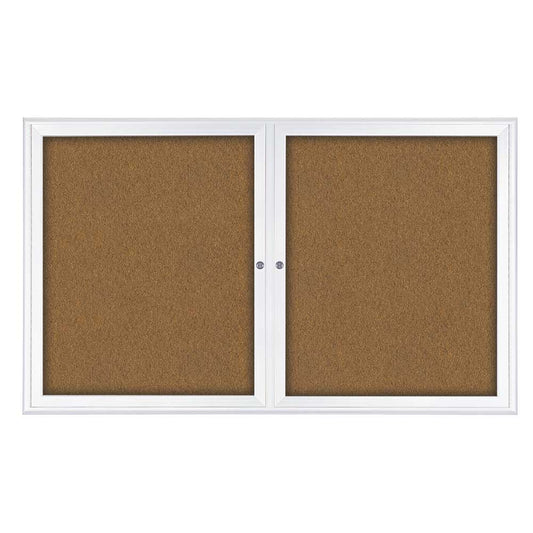 UV3403D7 Uvp Inc. Corkboard Enclosed Durable Fiberboard Back, 7” Radius Framed, Double Door