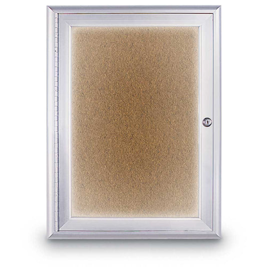 UV3414D7 UVP Inc. Enclosed Cork Board Single Door Illuminated Radius Aluminum, 5 Frame Colors