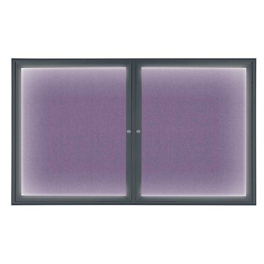 UV3417D7 Uvp Inc. Corkboard Enclosed Illuminated, Durable Fiberboard Back, 7” Radius Framed, Double Door