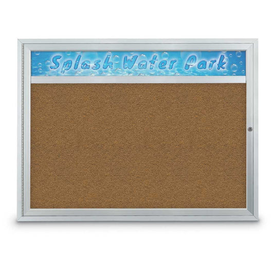UV431HSD Uvp Inc. Corkboard Enclosed Outdoor Traditional Design, Weather Resistant Aluminum Backing W/ Heading