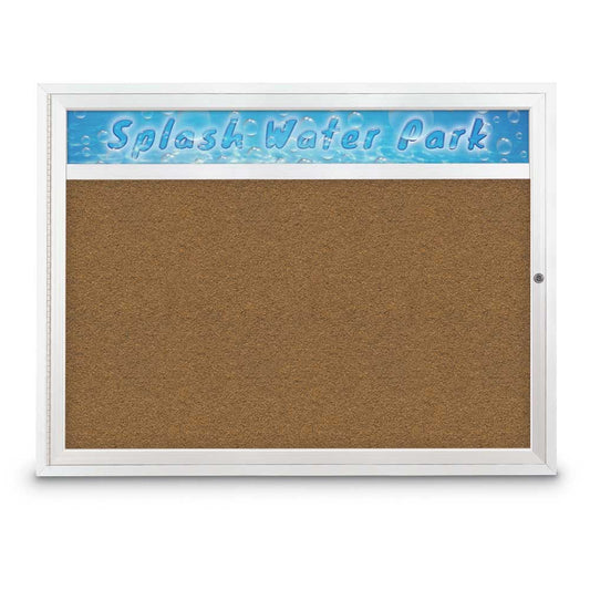 UV431HSD Uvp Inc. Corkboard Enclosed Outdoor Traditional Design, Weather Resistant Aluminum Backing W/ Heading