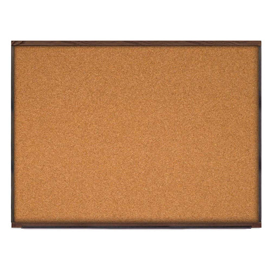 UV4836PRECORK Uvp Inc. Cork Board Hardwood Frame, Black Aluminum Edges, Natural Tan Color Surface W/ Marker Tray