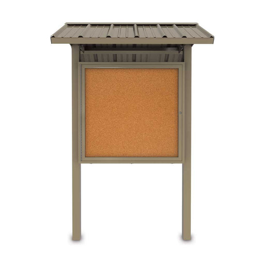 UV4848CIC Uvp Inc. Outdoor Bulletin Board Durable Enclosed Single Door W/ 3" X 3" Steel Welded Posts & Corrugated Roof