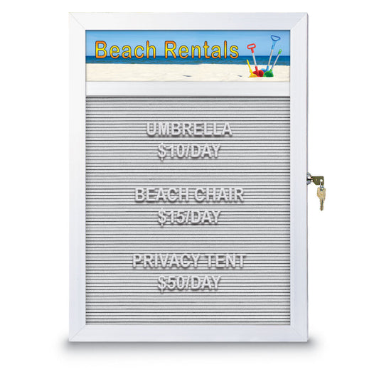 UV501SLH UVP Inc. Enclosed Letter Board Slim Style With Header, Aluminum, 11 Board Type Colors