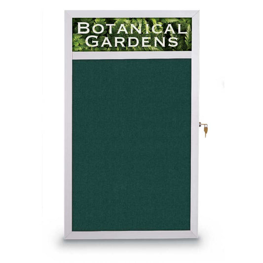 UV502SCH UVP Inc. Enclosed Bulletin Boards Slim Style Indoor With Header Aluminum Stain Mitered, 19 Board Colors