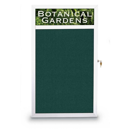 UV502SCH UVP Inc. Enclosed Bulletin Boards Slim Style Indoor With Header Aluminum Stain Mitered, 19 Board Colors