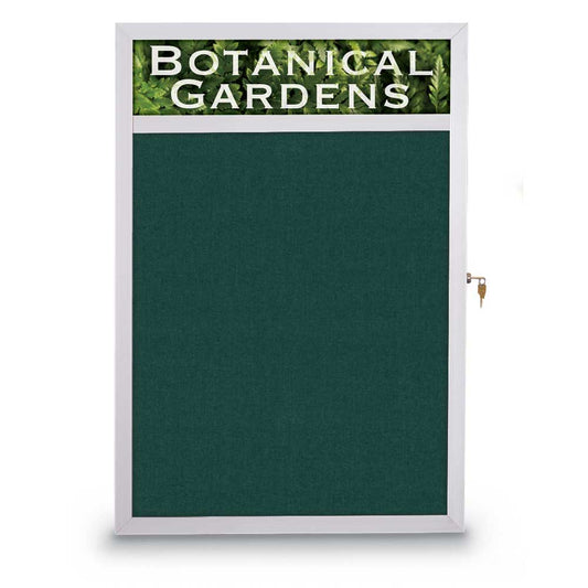 UV503SCH UVP Inc. Enclosed Cork Boards Slim Style Indoor Aluminum Satin Mitered With Header, 19 Board Colors