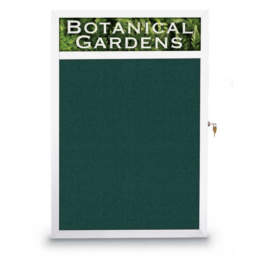 UV503SCH UVP Inc. Enclosed Cork Boards Slim Style Indoor Aluminum Satin Mitered With Header, 19 Board Colors