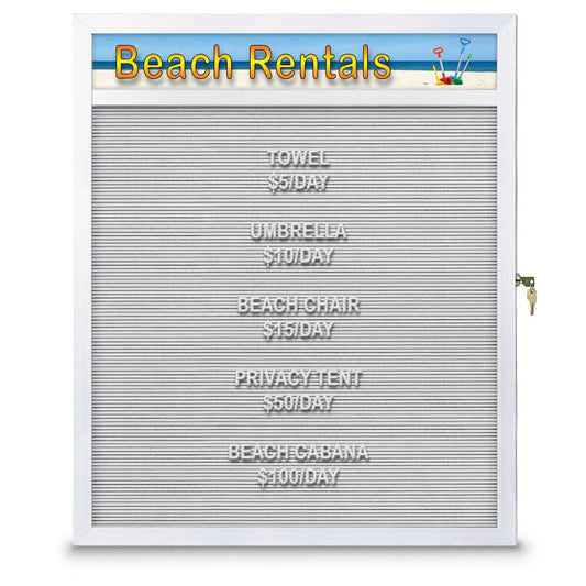 UV503SLH UVP Inc. Enclosed Letter Boards Slim Style Aluminum Satin Mitered Indoor With Header, 11 Board Colors