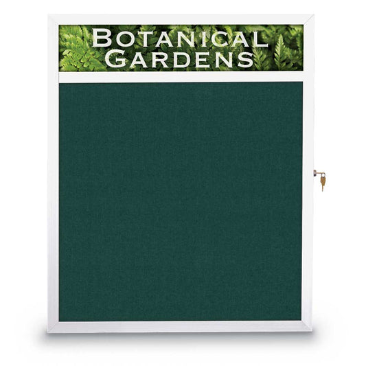 UV504SCH UVP Inc. Enclosed Bulletin Boards Slim Style Indoor Aluminum With Header, 4 Frame Colors