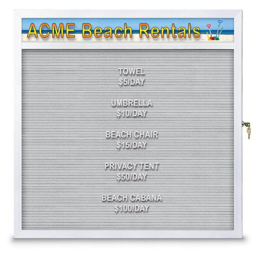 UV504SLH UVP Inc. Enclosed Letter Boards Slim Style Aluminum Mitered With Header, 5 Frame Colors