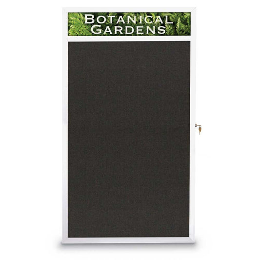 UV505SCH UVP Inc. Enclosed Bulletin Boards Slim Style Indoor With Header Aluminum Stain Mitered, 4 Frame Colors