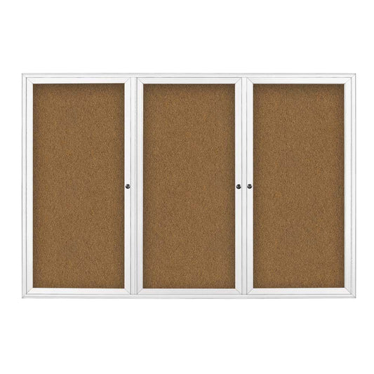 UV70055 Uvp Inc. Corkboard Radius Style, Stain Finish Wood Frame, Triple Door