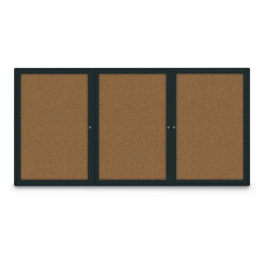 UV7006RC Uvp Inc. Cork Board Enclosed Radius Frame And Corners, Lockable Triple Door