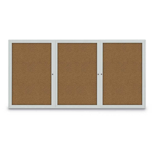 UV7006RC Uvp Inc. Cork Board Enclosed Radius Frame And Corners, Lockable Triple Door