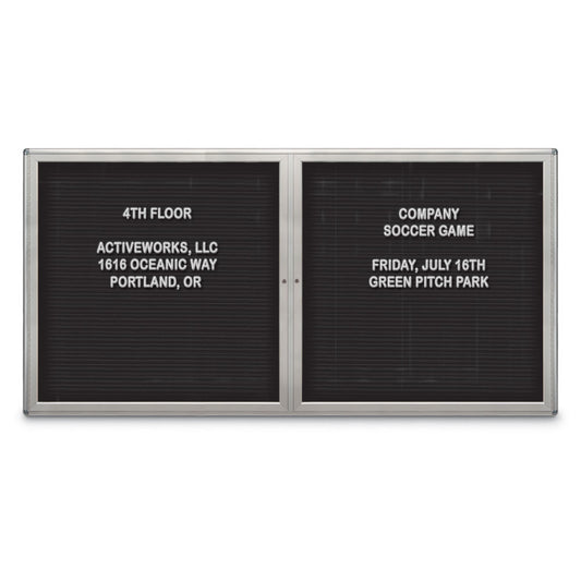 UV7022DD9648RC Uvp Inc. Letterboard Radius Style Satin Frame, Felt/Vynil Surface, Double Door