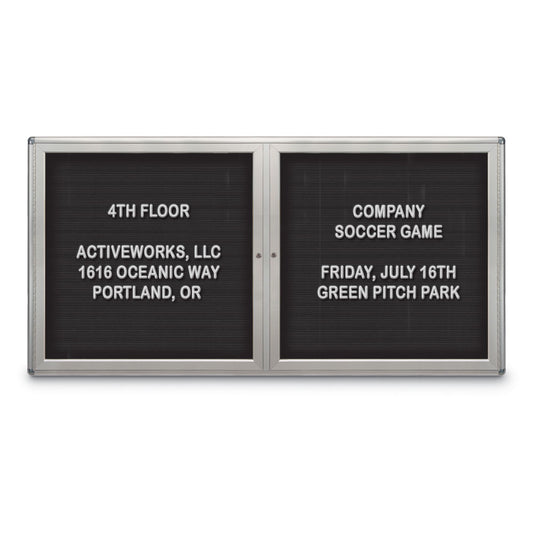 UV7025DDRC Uvp Inc. Letterboard Enclosed Felt Or Vinyl Surface,Sleek Radius Aluminum Frame, Double Door